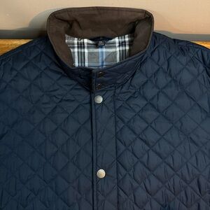 Brooks Brothers Quilted Jacket Mens 2XL Navy Blue Barn Field Thermore Insulated